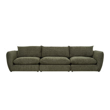 Modulares 3-Sitzer-Sofa aus grün meliertem Chenille-Stoff