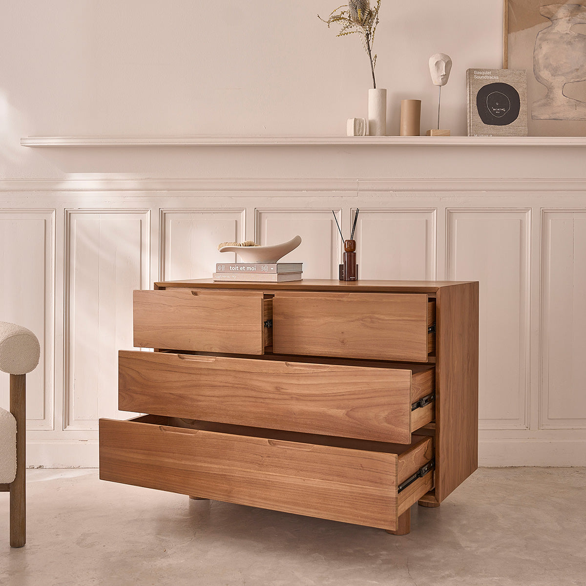 GUSTAVE - Kommode aus massivem Teakholz 110 cm