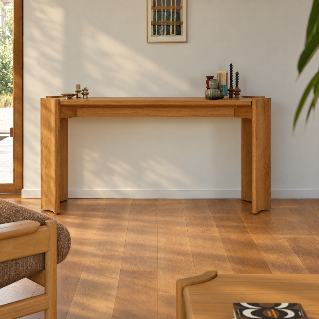 ALVAR - Konsole aus naturbelassenem Mindi-Holz, 165 cm
