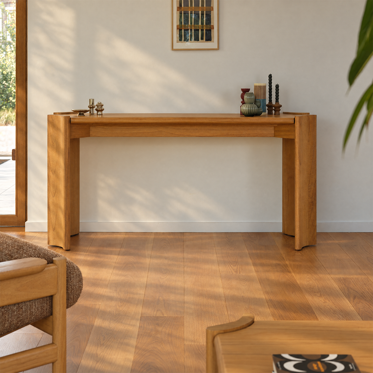 ALVAR - Konsole aus naturbelassenem Mindi-Holz, 165 cm