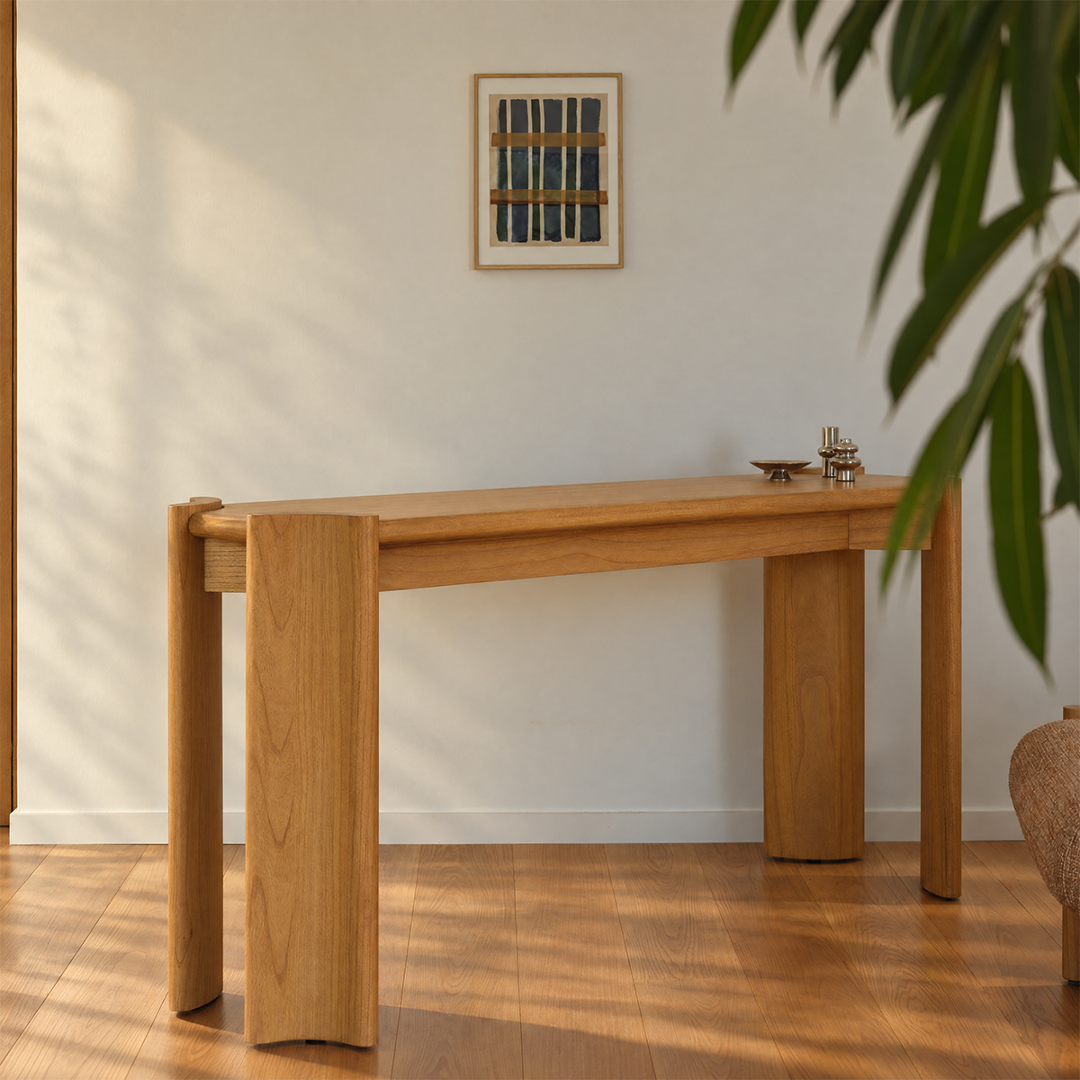 ALVAR - Konsole aus naturbelassenem Mindi-Holz, 165 cm