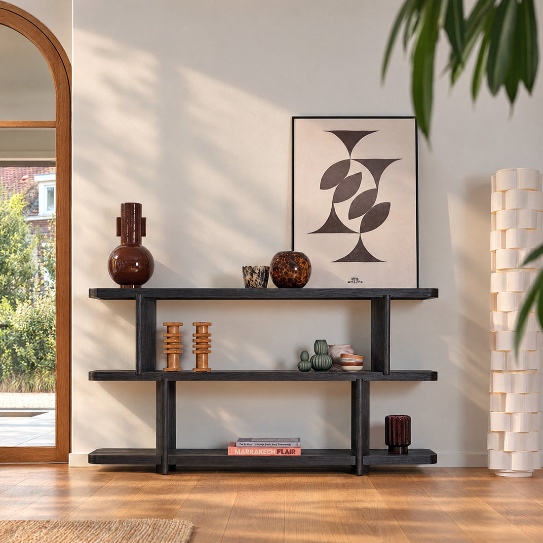 OTTO - Niedriges Regal aus massivem Mindi-Holz, B 160 cm