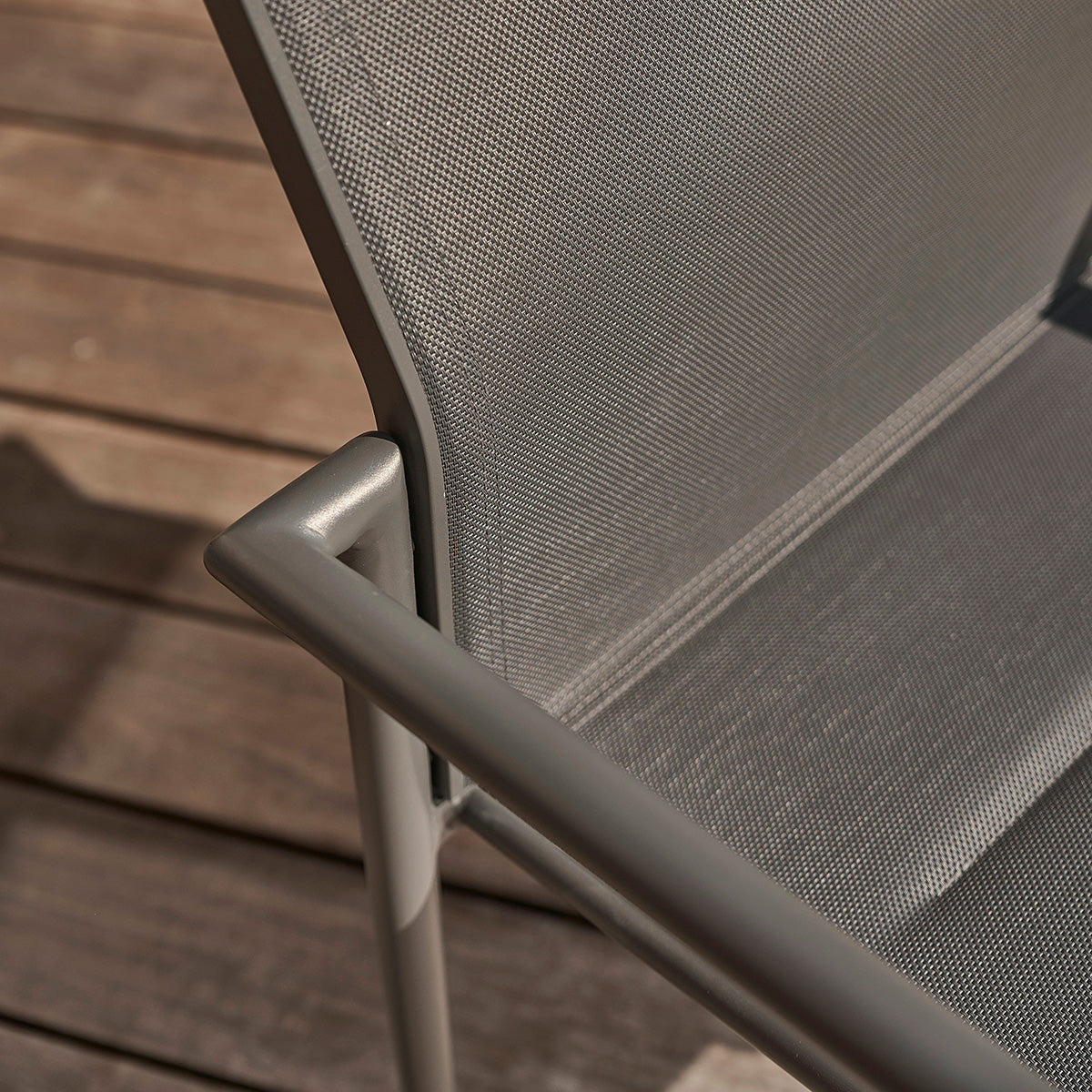 LAGON - Sessel aus Aluminium und grauem Textilene