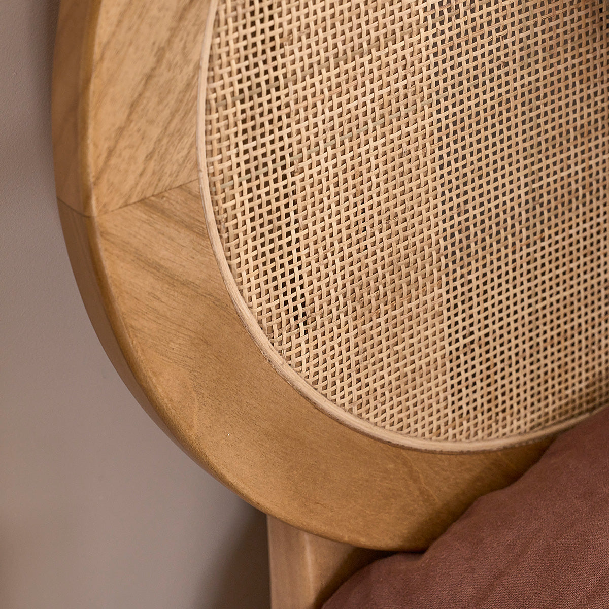 NINA - Bett aus Mindi-Holz und Rohrgeflecht, 160 cm