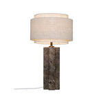 Tischlampe aus beigefarbenem Marmor