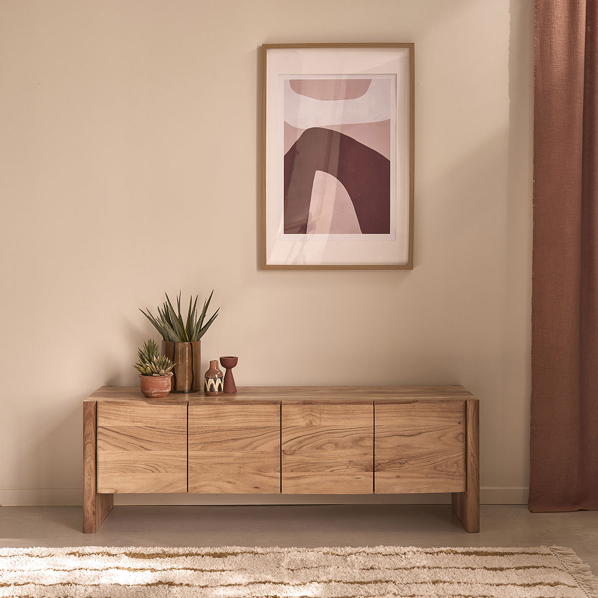 CALI - TV-Schrank aus massivem Akazienholz, 150 cm
