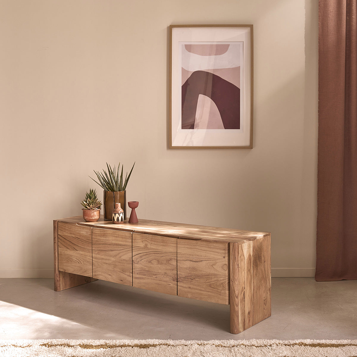 CALI - TV-Schrank aus massivem Akazienholz, 150 cm