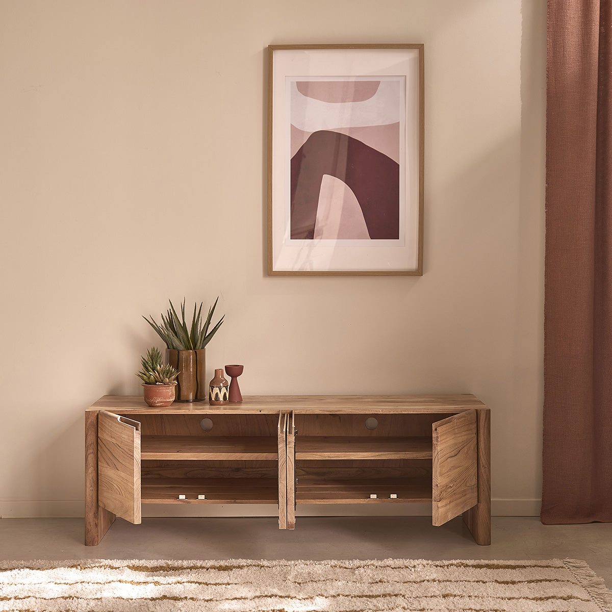 CALI - TV-Schrank aus massivem Akazienholz, 150 cm