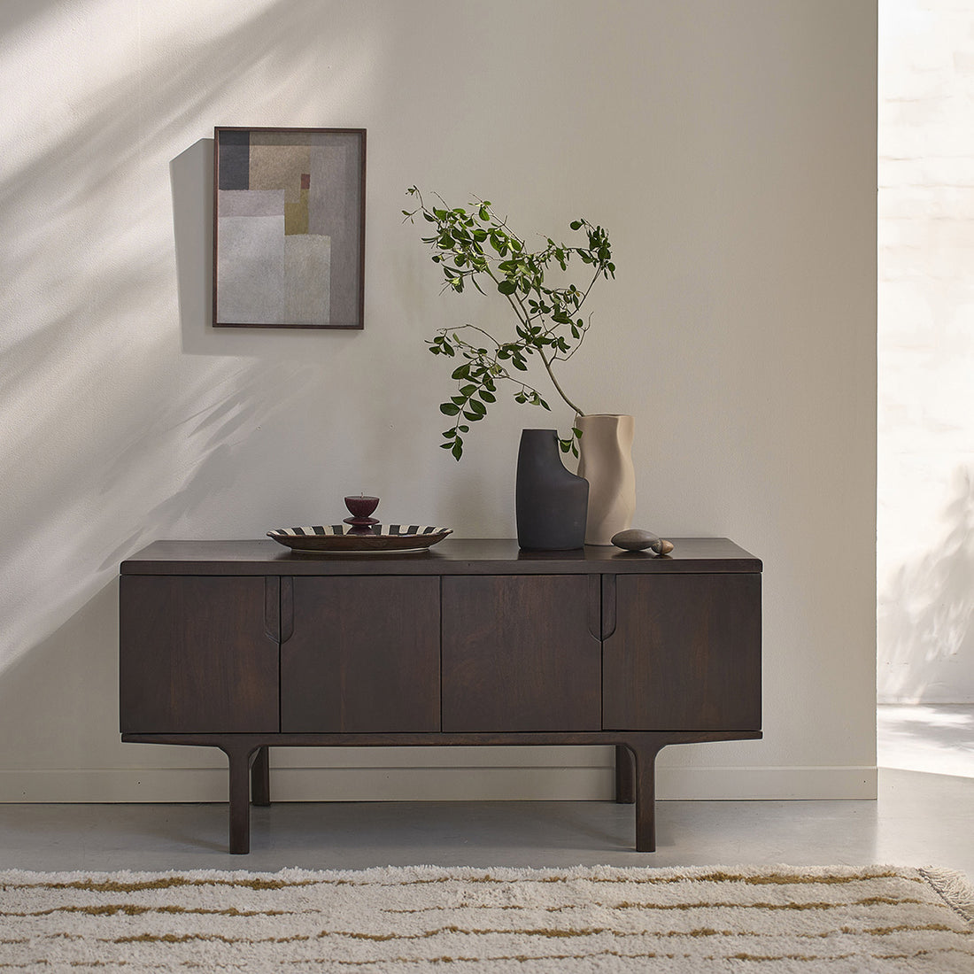 LAZARE - TV-Möbel aus massivem Mangoholz, 120 cm