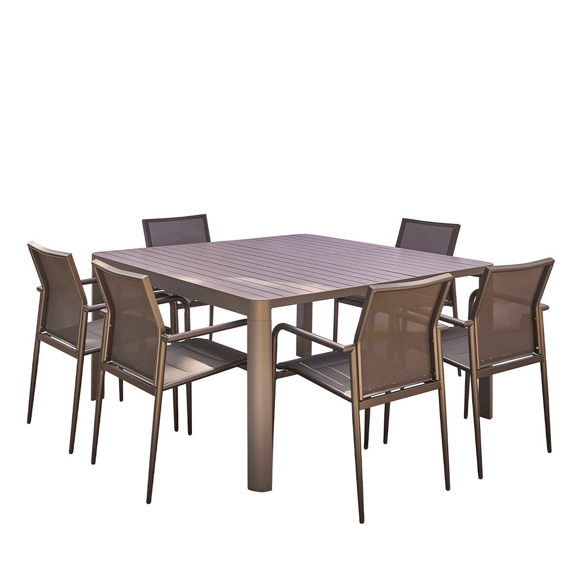 LAGON - Ausziehbare Gartenmöbel aus Aluminium grau 4/8 pers.