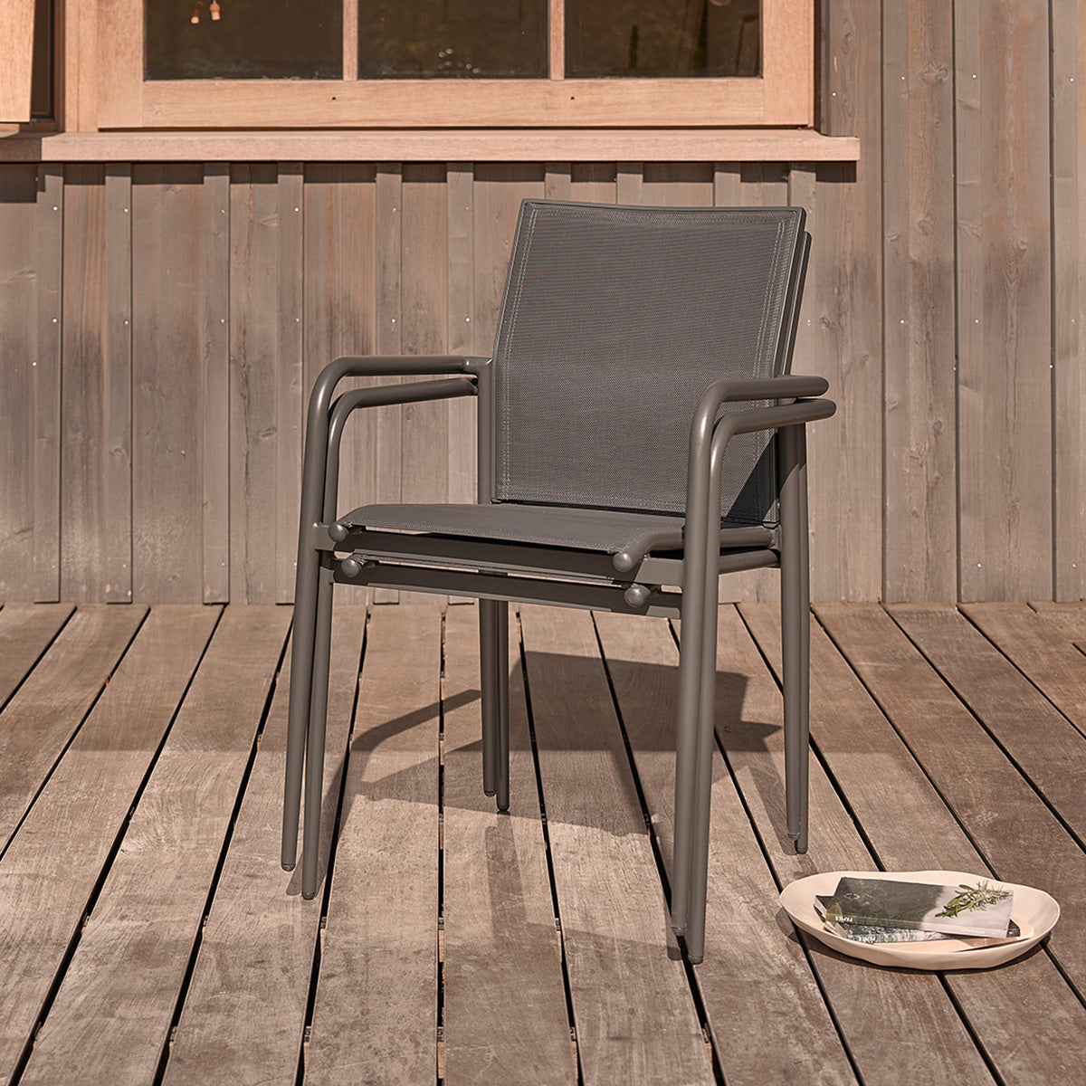 LAGON - Ausziehbare Gartenmöbel aus Aluminium grau 4/8 pers.