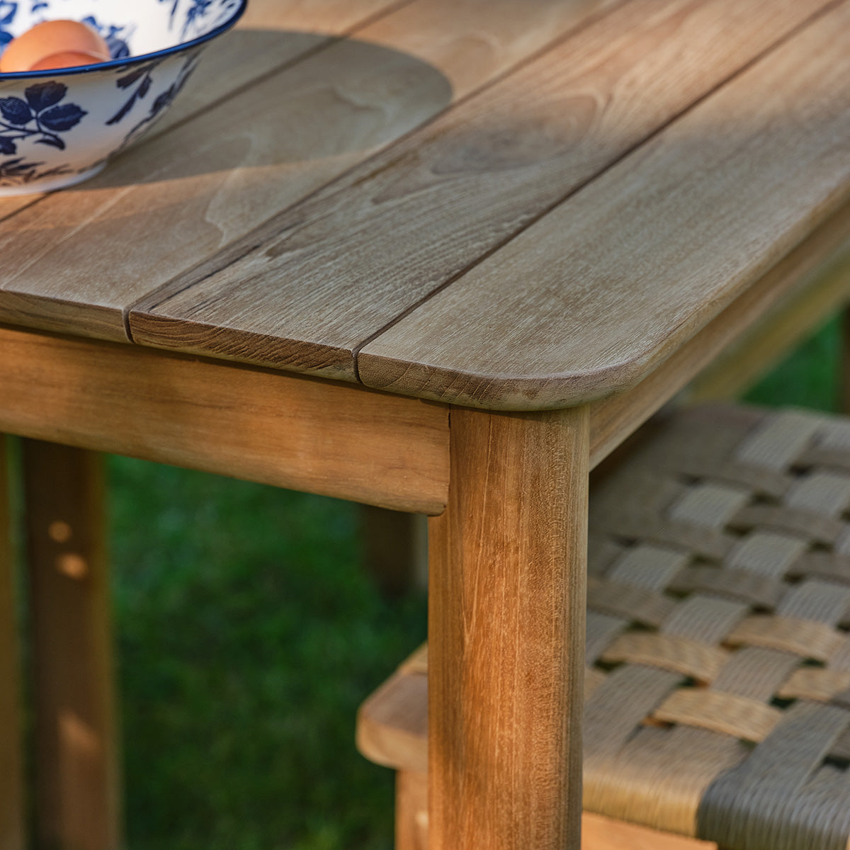 PIANA - Gartenmöbel aus massivem Teakholz und Rattan für 4 Personen