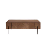 Massiver Mindi Couchtisch mit Metallbeinen 120 cm