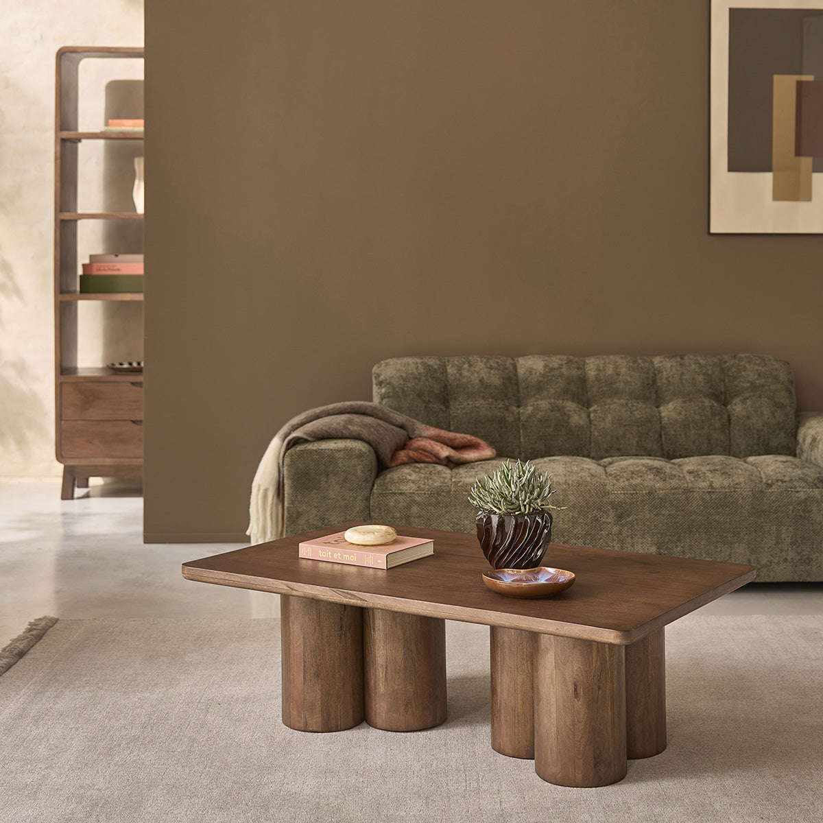 CLEO - Couchtisch aus massivem braunem Mangoholz, 120 cm