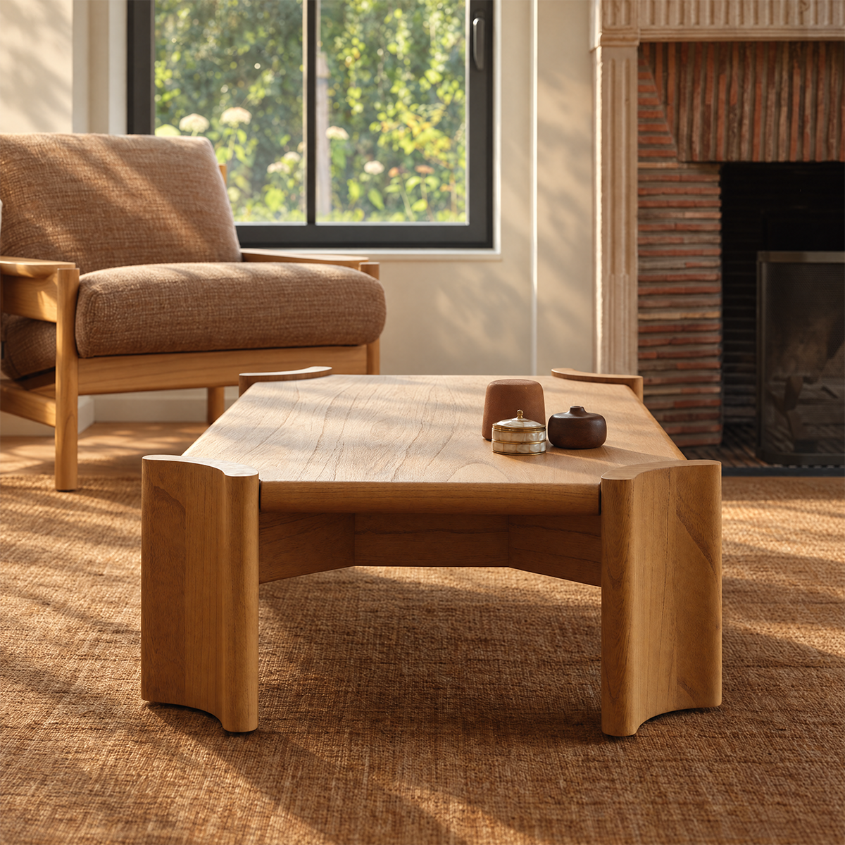 ALVAR - Couchtisch aus naturbelassenem Mindi-Holz, 120 cm