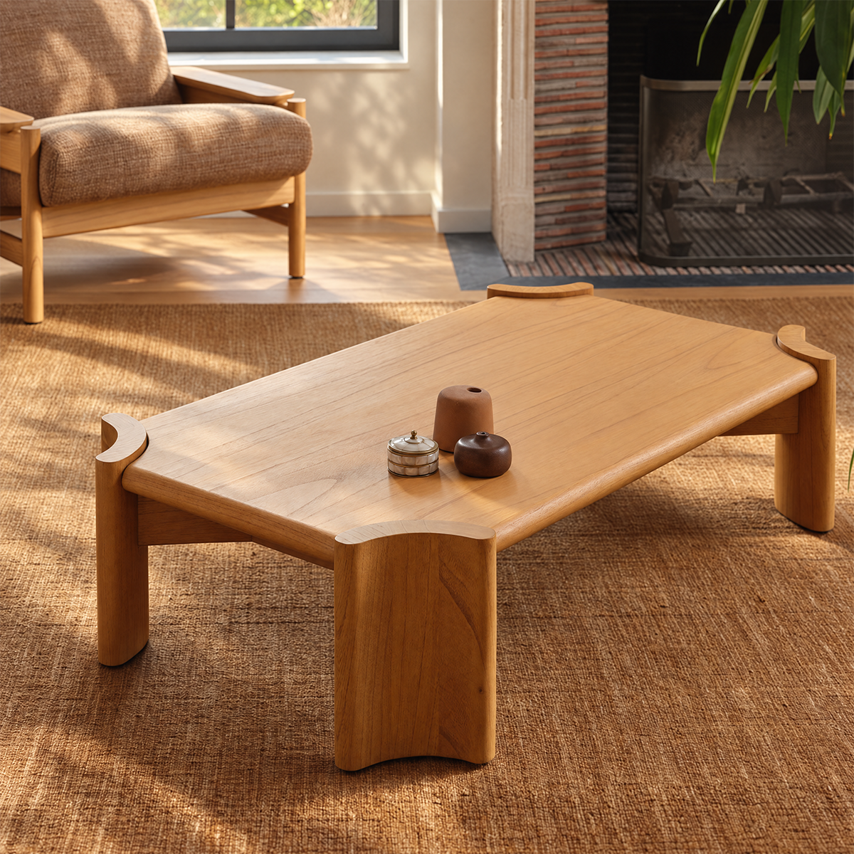 ALVAR - Couchtisch aus naturbelassenem Mindi-Holz, 120 cm