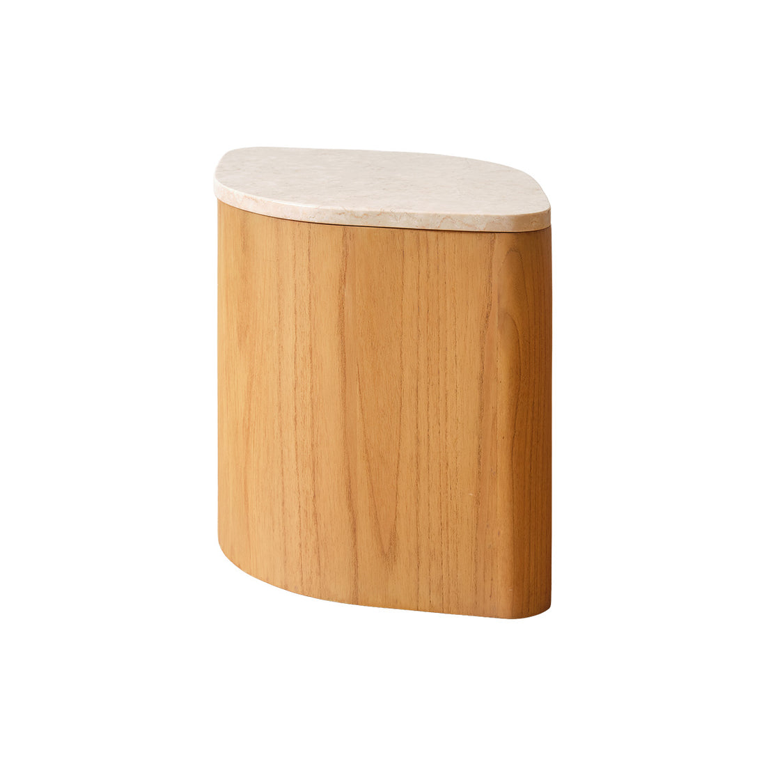 ADA - Couchtisch aus naturbelassenem Mindi-Massivholz und Marmor, 56,5 cm