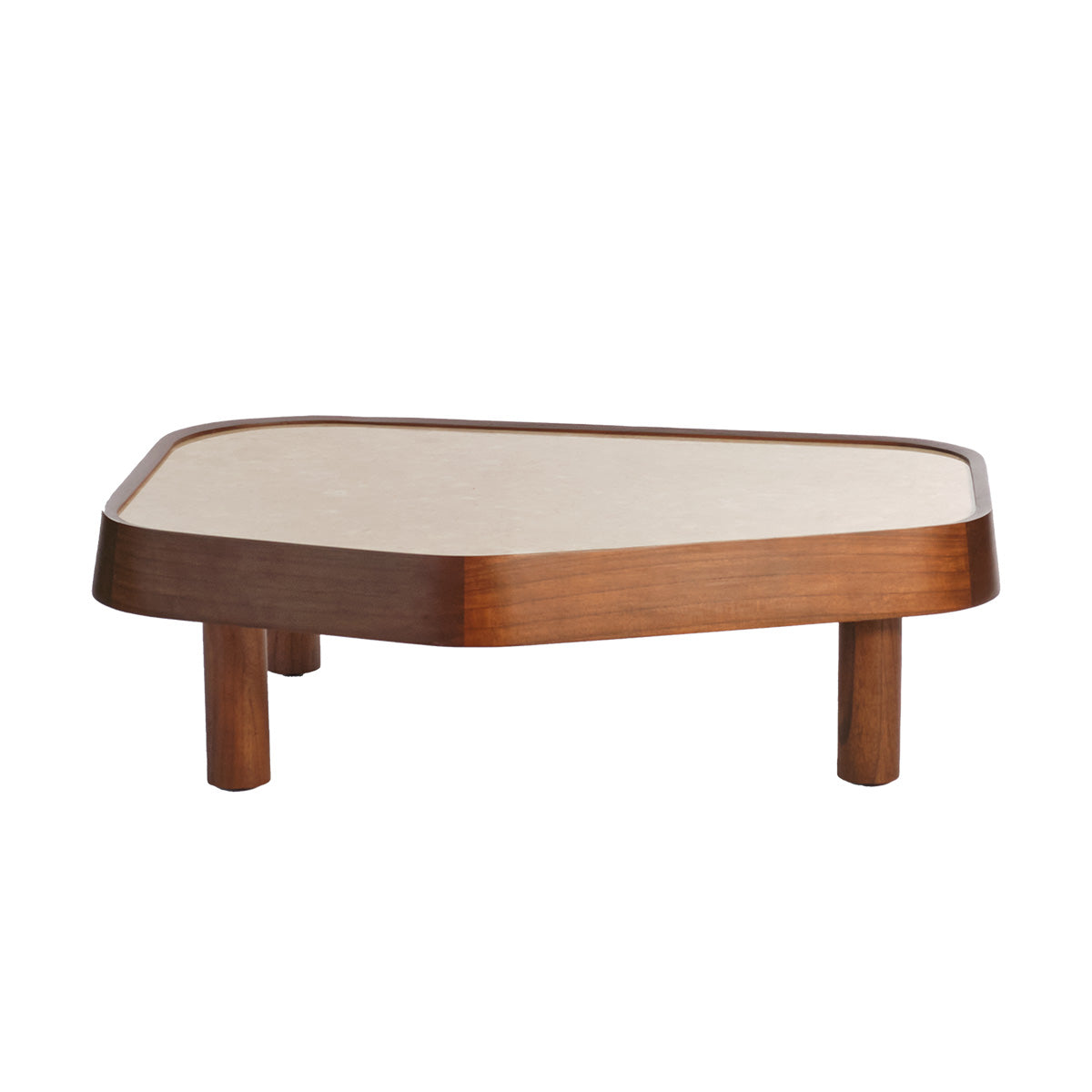 SIMONE - Couchtisch aus massivem Mindi-Holz und Marmor