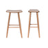 Set aus 2 Barhockern aus massivem Teakholz und Bouclé-Sitz 75 cm