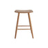 Barhocker aus massivem Teakholz und Greige-Samt, 65 cm (Kombination aus Grau und Beige)