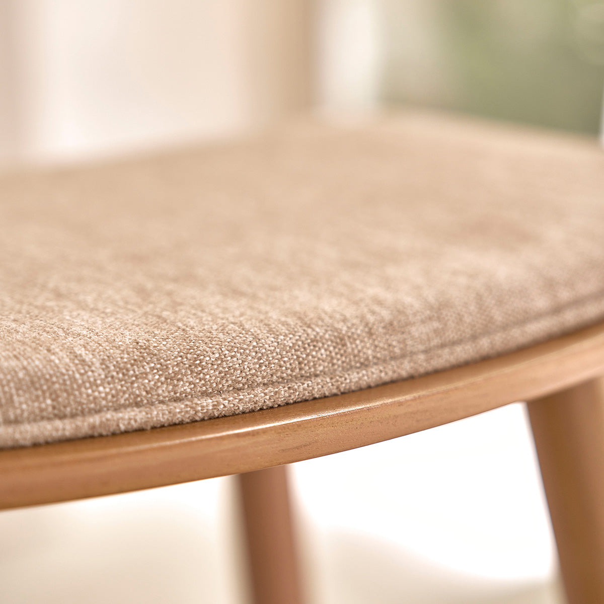 AMBRE - Barhocker aus massivem Teakholz und Greige-Samt, 65 cm (Kombination aus Grau und Beige)