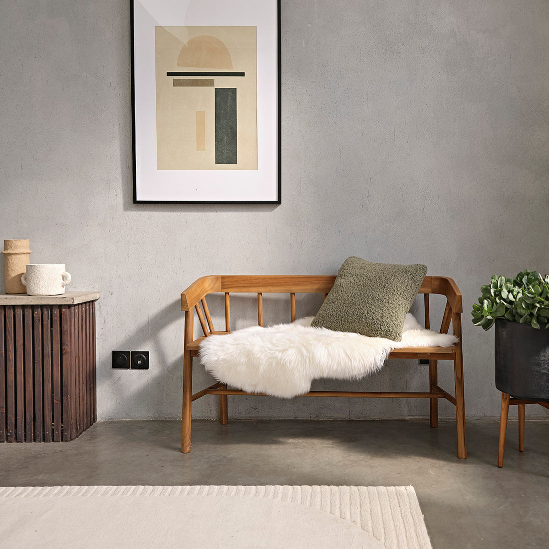 NIDO - Bank aus massivem Teakholz 120 cm