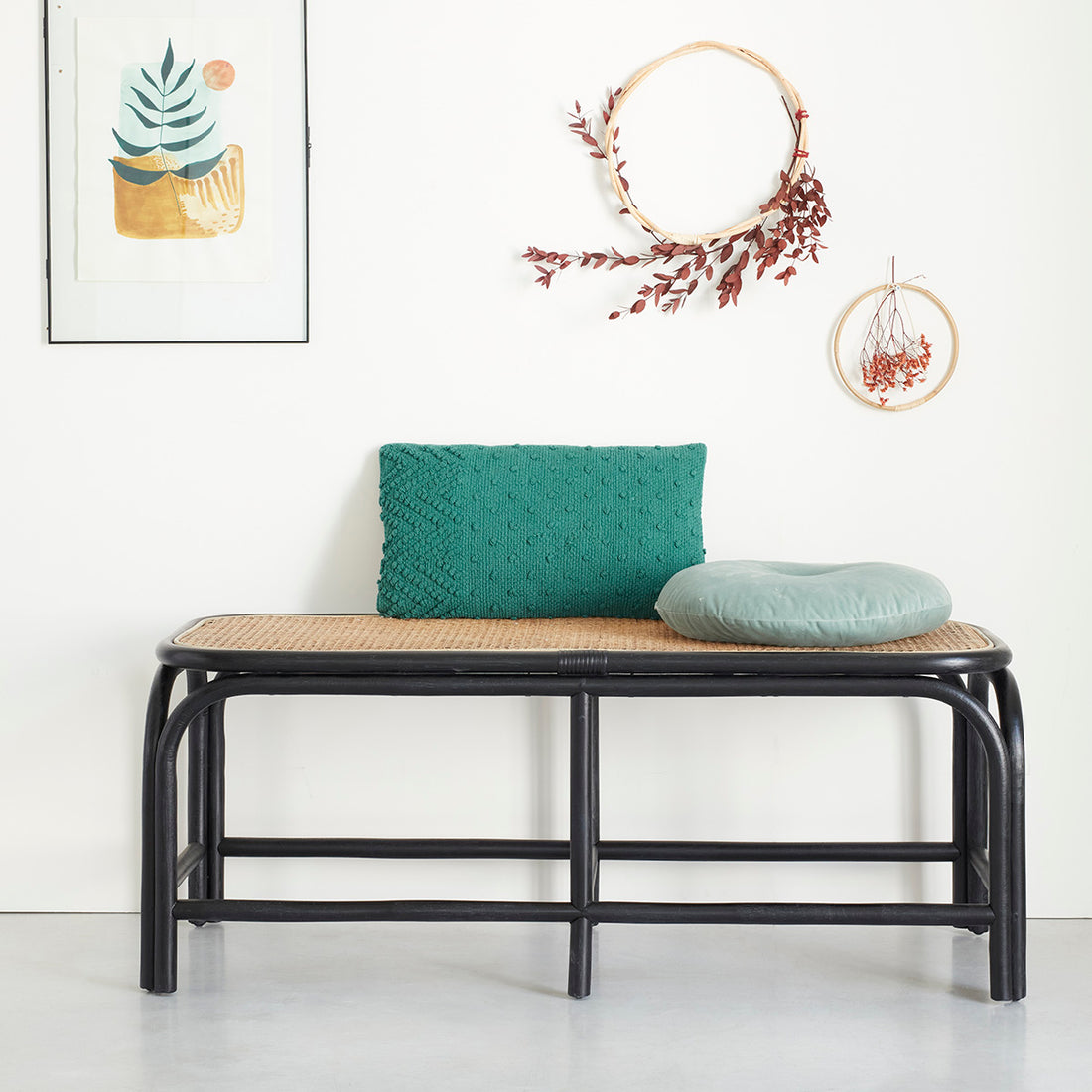 AVA - Bank aus Rattan und Geflecht 120 cm