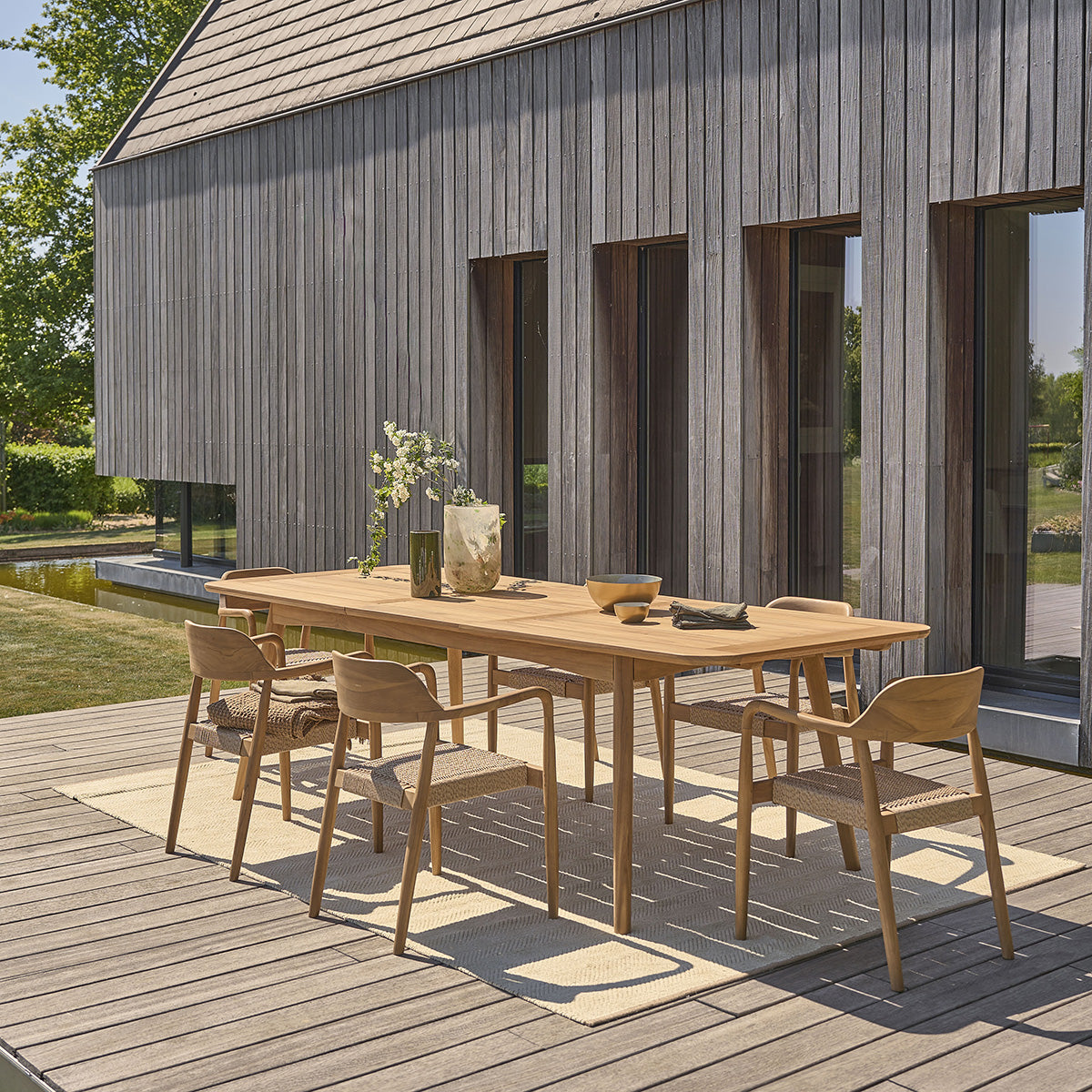 ALIZÉ - Gartenstuhl aus massivem Teakholz und Tauwerk (Satz von 2)