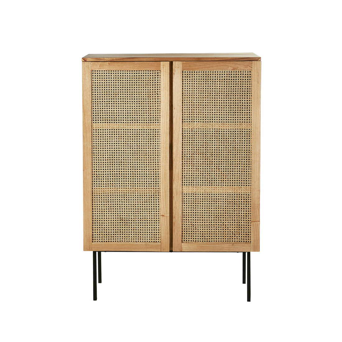 AUBIN - Schrank aus massivem Mindi und Rohrgeflecht 100 cm