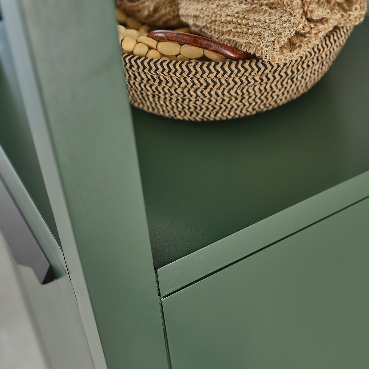 OLIVIA - Badezimmer-Hochschrank aus Akazienholz, grün, 160 cm