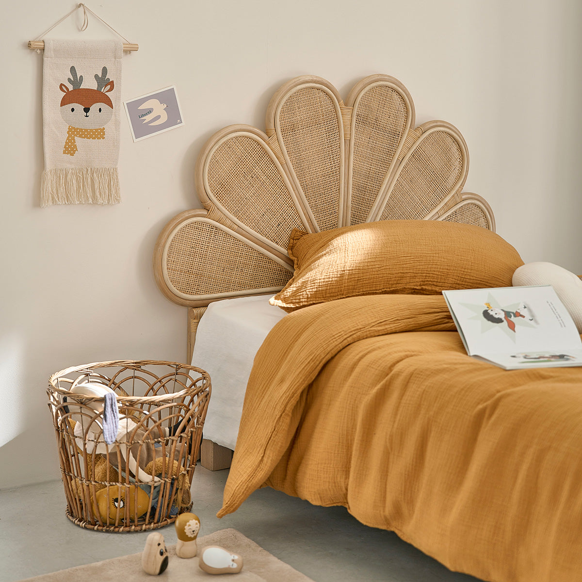 ROMY - Kopfteil aus Rattan und Rohrgeflecht 90 cm