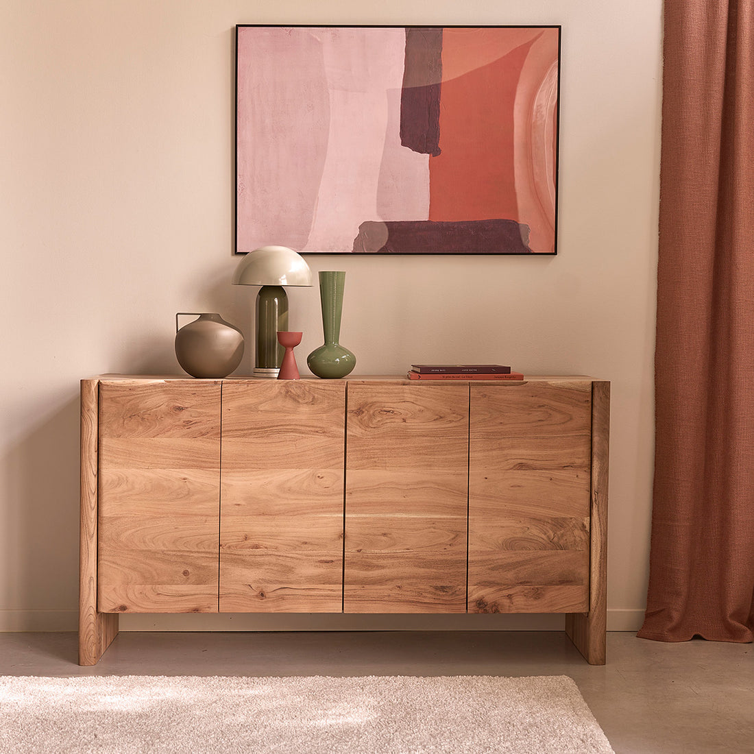 CALI - Sideboard aus massivem Akazienholz, 150 cm