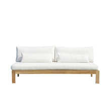 Gartensofa aus massivem Teakholz weiß 3-Sitzer