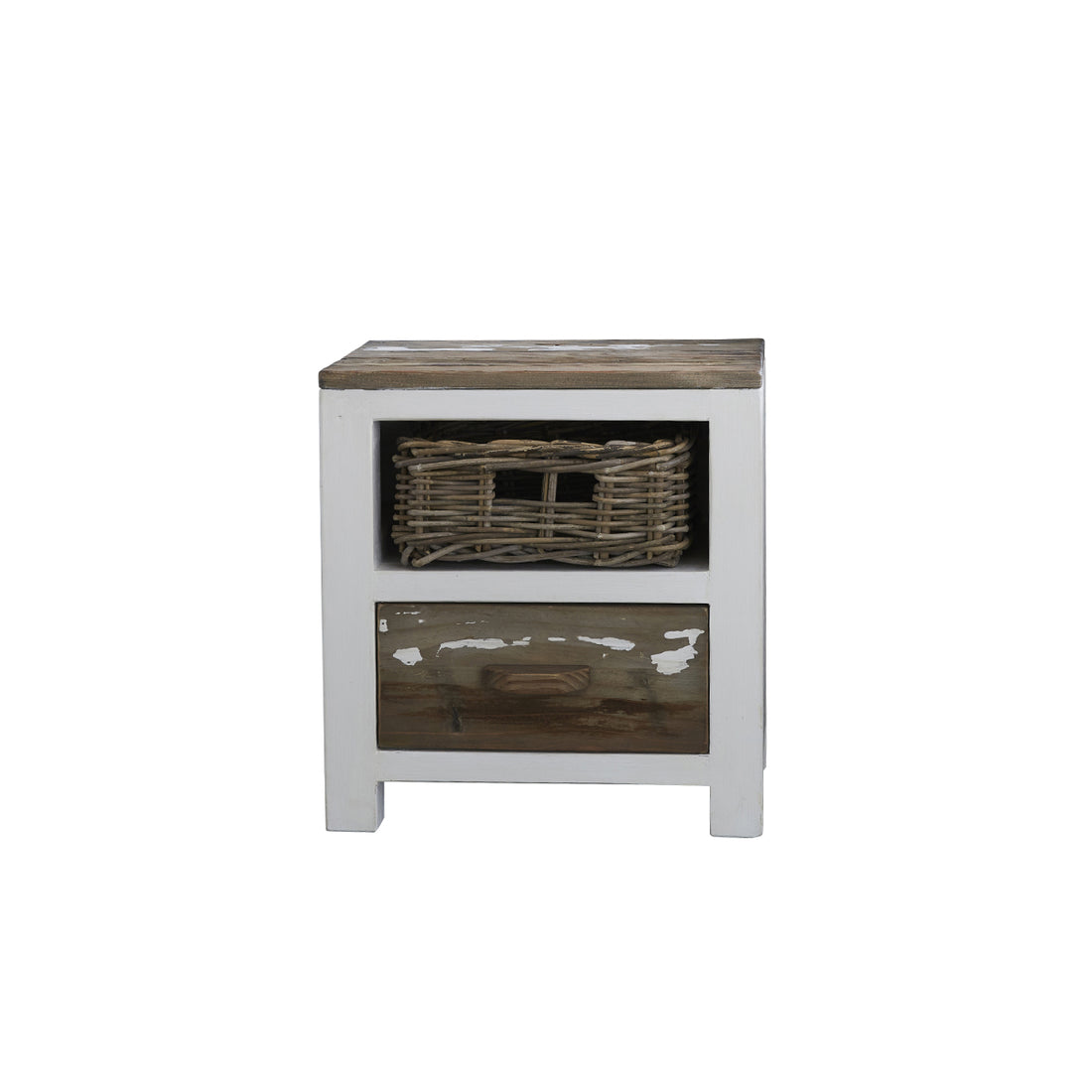 HONFLEUR - Nachttisch aus recyceltem massivem Holz 45 cm