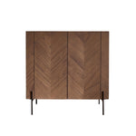 Barmöbel aus massivem Mindi und Metall mit Nussbaum-Oberfläche 100 cm