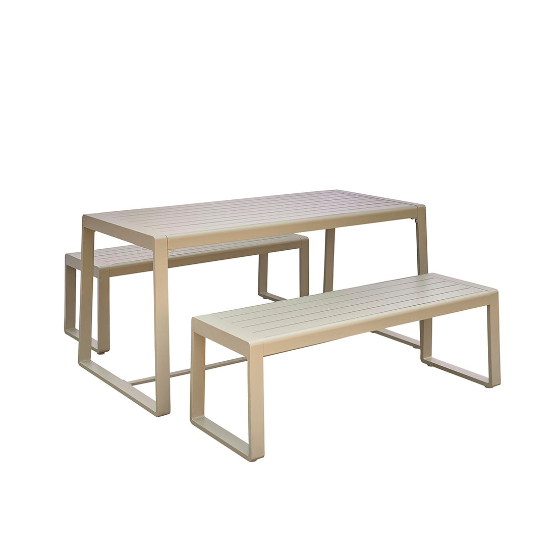 SÉLÈNE - Gartenmöbel aus grünem Aluminium 4 pers.