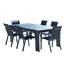 Gartenlounge aus Aluminium und schwarzem Textilene 6-Sitzer