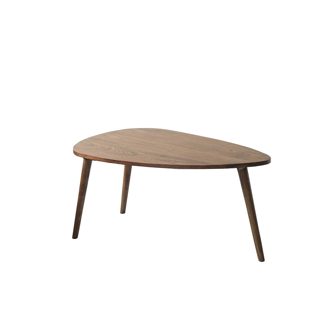 BRUNE - Couchtisch aus massivem Mindy mit Nussbaum-Oberfläche 100 cm