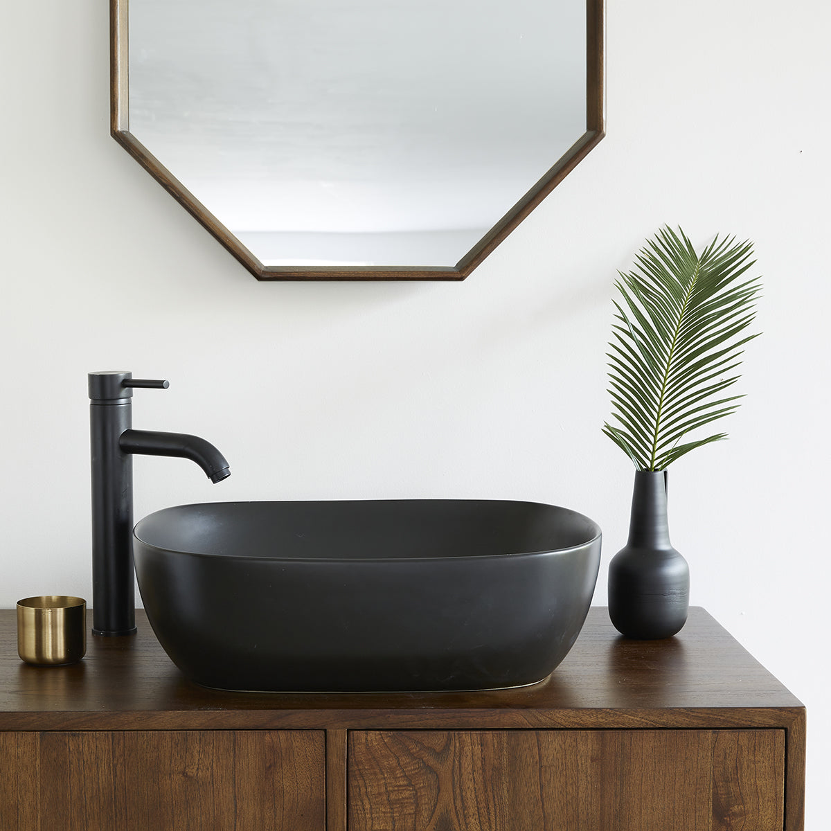 IRIS - Ovales Waschbecken aus schwarzer Keramik