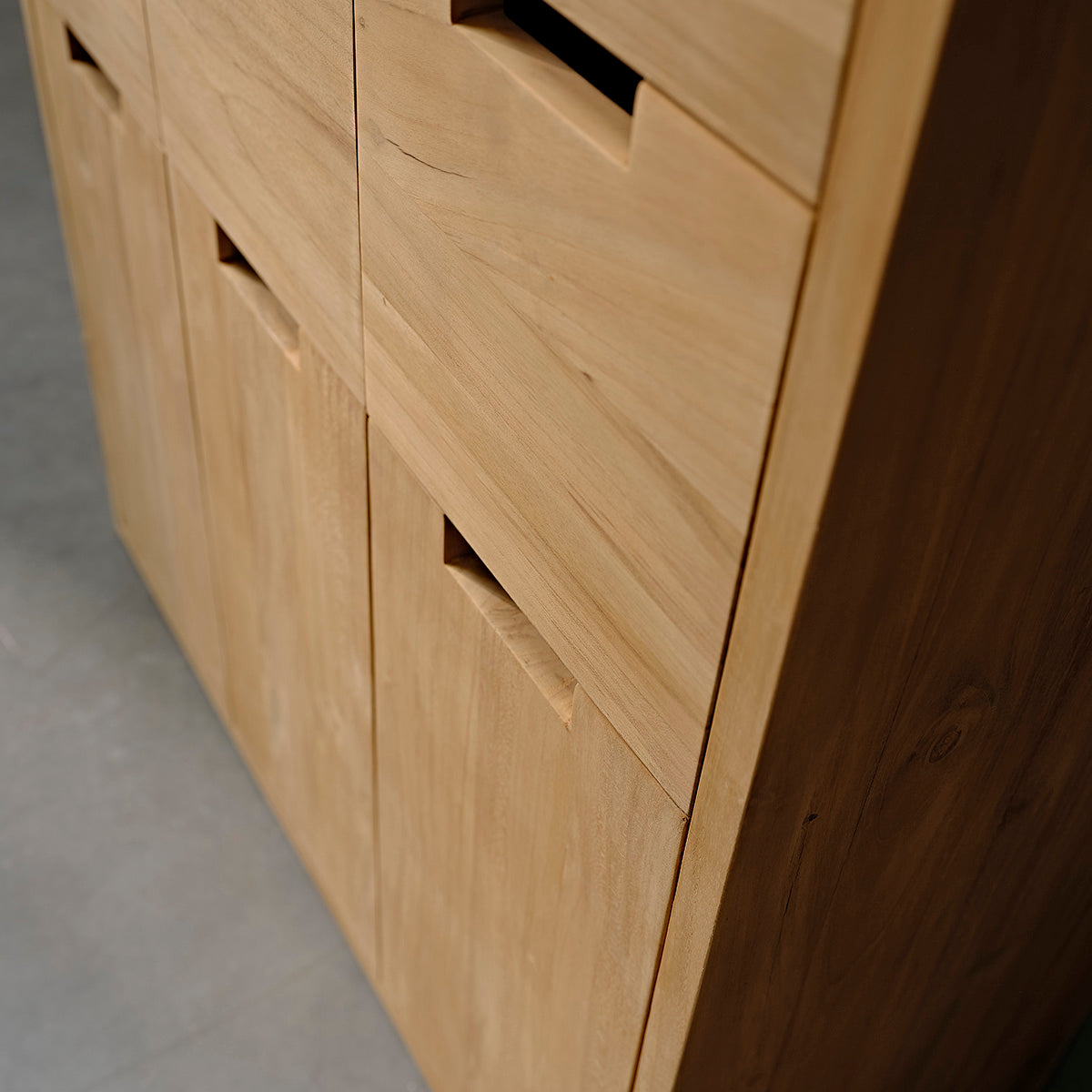 ALDO - Eingangsschrank aus massivem Teakholz, 35 cm