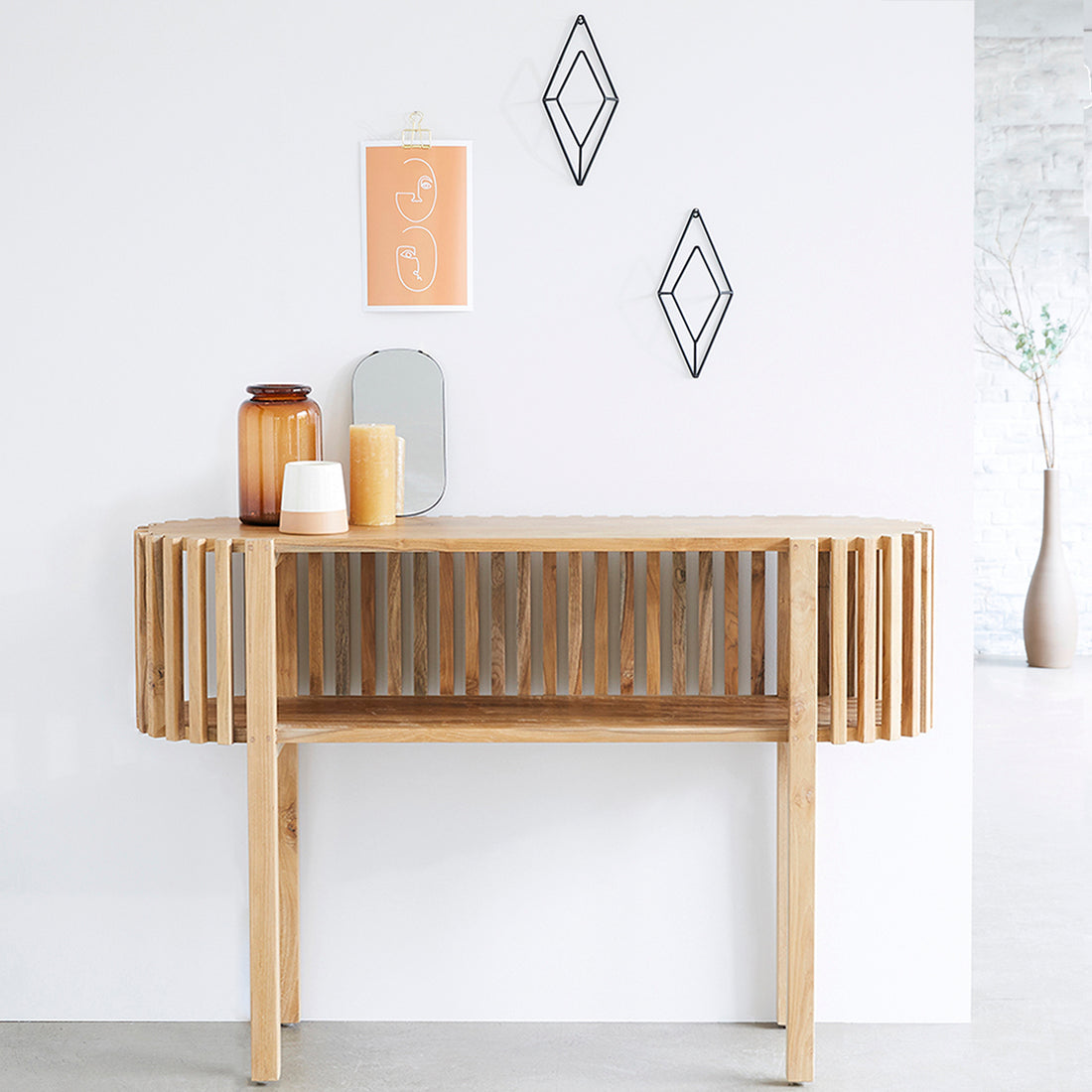 VICTORIA - Konsole aus massivem Teakholz 120 cm
