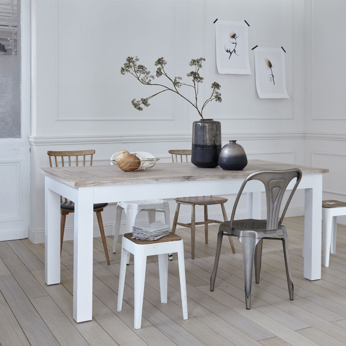 LONDRES - Tisch aus massivem Mahagoni und Teakholz 8 pers.