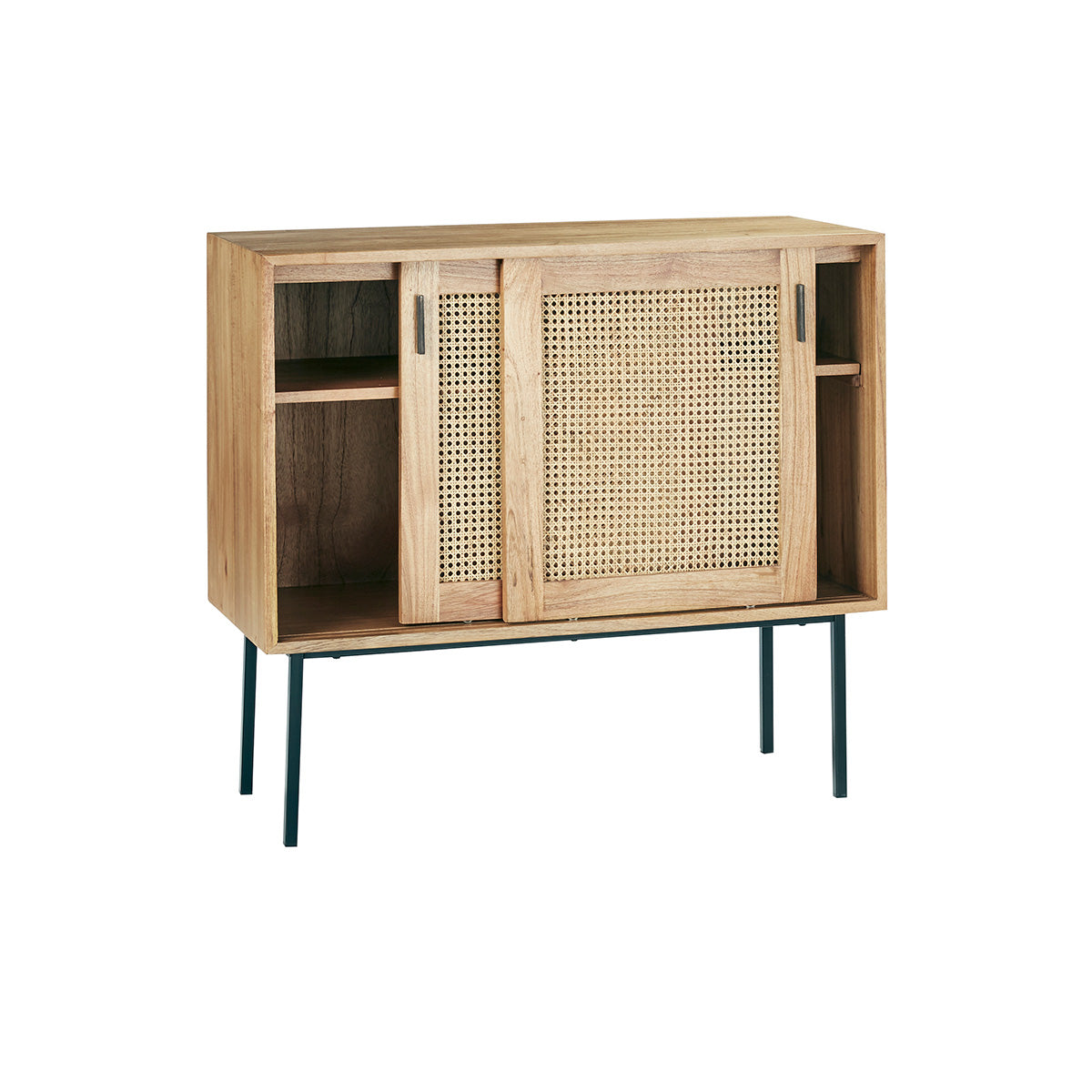AUBIN - Kommode aus massivem Mindi und mit Rohrgeflecht 100 cm