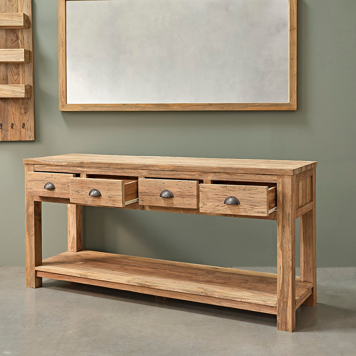 AUSTIN - Spiegel aus massivem recyceltem Teakholz,160x80 cm, rechteckig