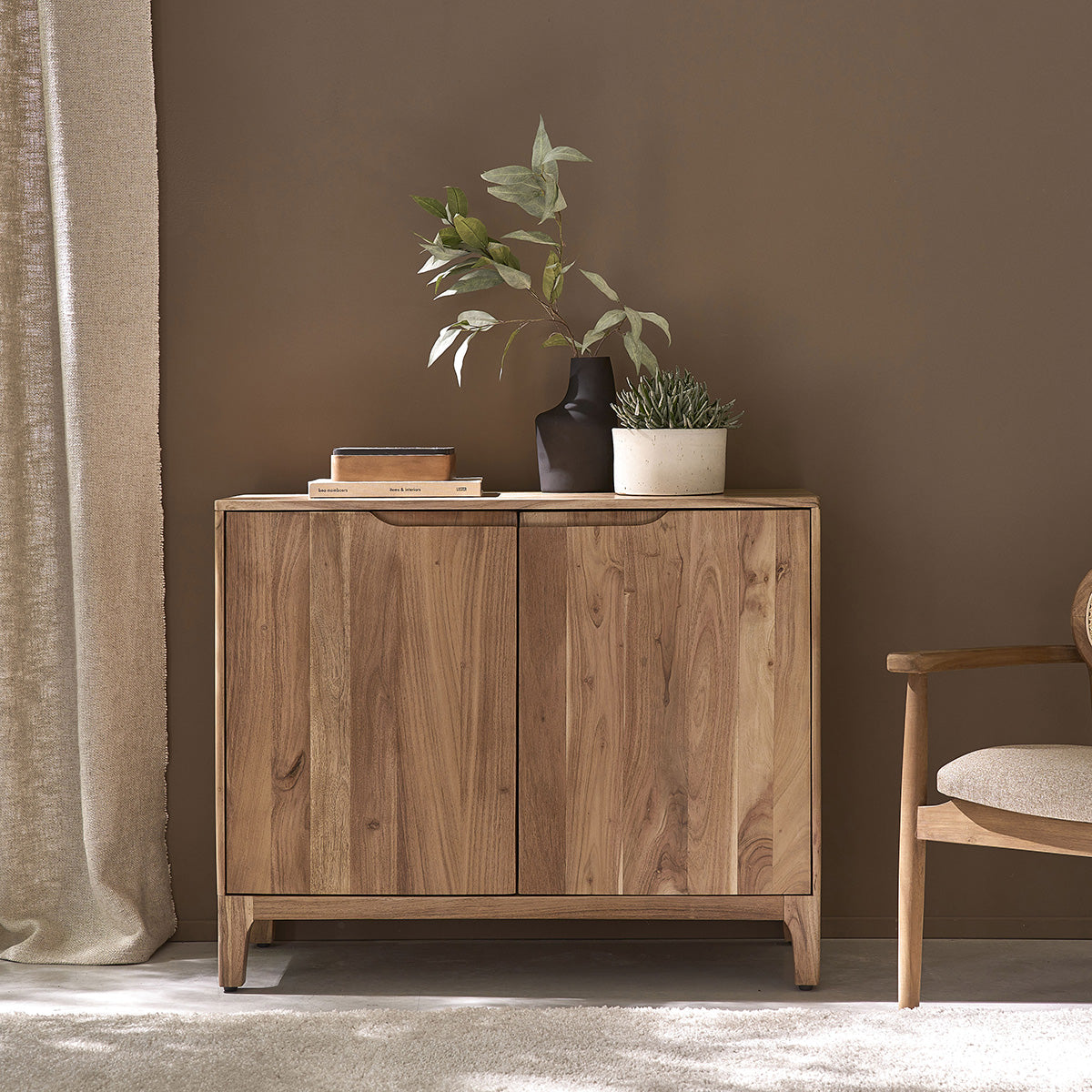 SAMSO - Sideboard aus massivem Akazienholz, 100 cm