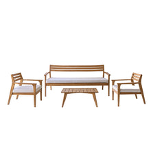 Niedrige Gartenmöbel aus massivem Teakholz