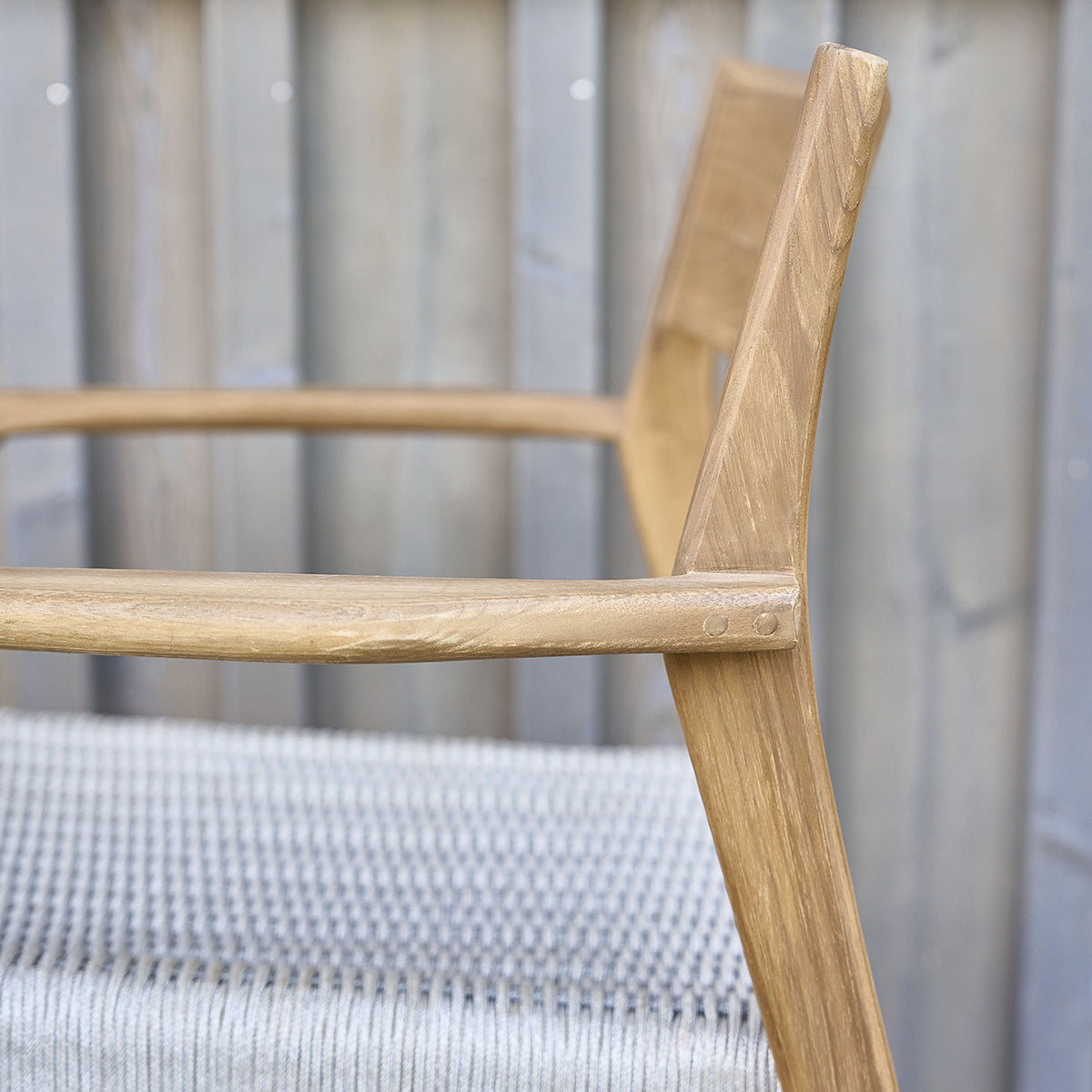 LIVIE - Gartensessel massives Teakholz und beigem Tauwerk (2er Set)