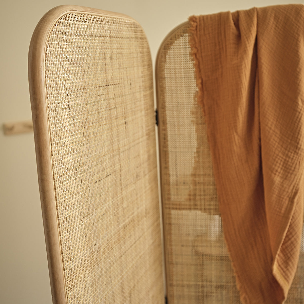 JANE - Wandschirm aus Rattan und Rohrgeflecht 3 Tafeln