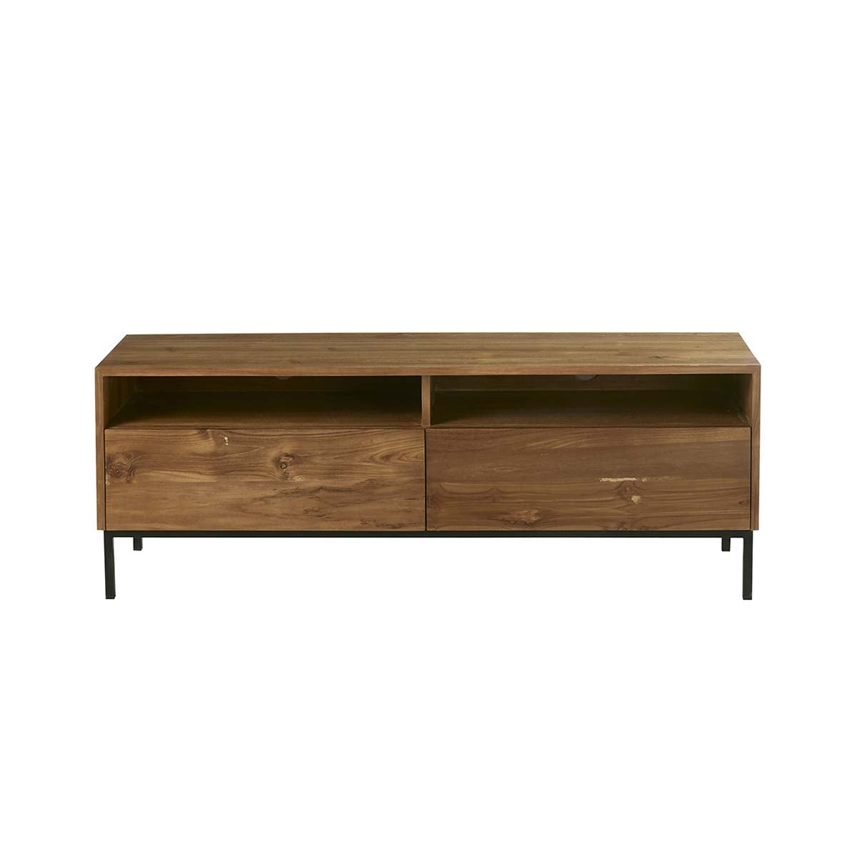 LINA - TV-Möbel aus massivem Teakholz und Metall 140 cm
