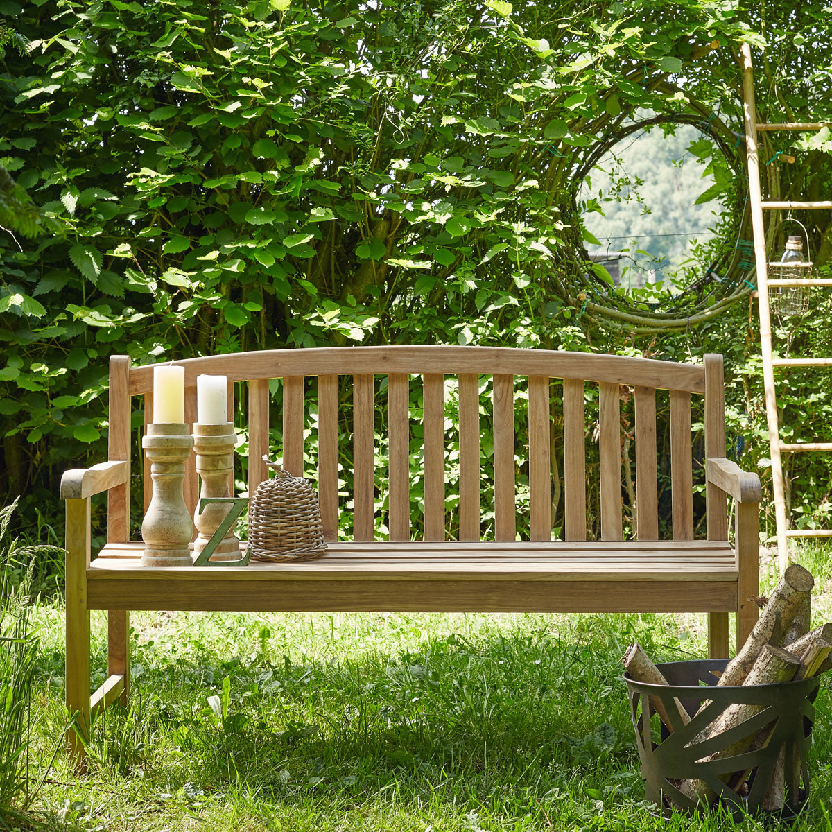 MIDLAND - Gartenbank aus massivem Teakholz